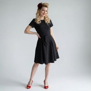 Kate Spade New York Larabee Dot Sz. XS 2 4 ponte Dress Black white Polka dot mod